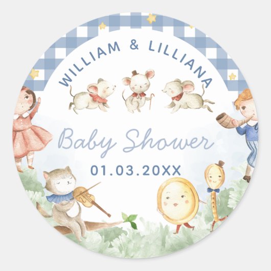 Kinderzimmer Rhyme Babyaufkleber Runder Aufkleber (Vorderseite)