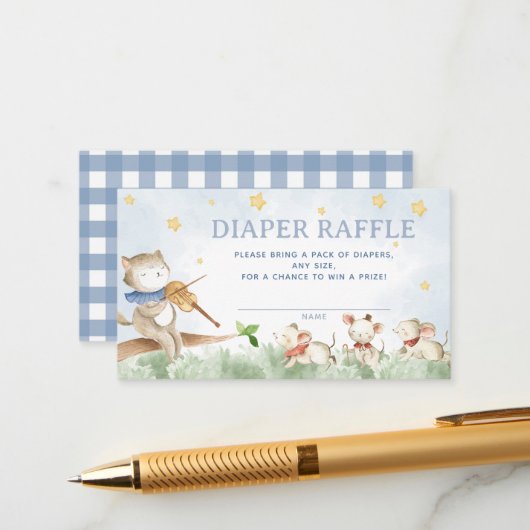 Kinderzimmer Rhyme Diaper Raffle Begleitkarte (Vorderseite/Rückseite Beispiel)