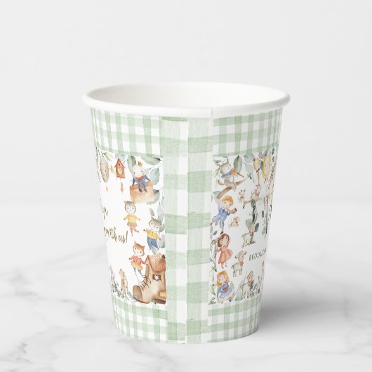 Kinderzimmer Rhyme Diddle Grüne Neutral 2. Geburts Pappbecher (Rechts)