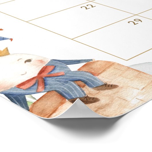 Kinderzimmer Rhyme Guess Baby Ankunft Datum Duschs Poster (Ecke)