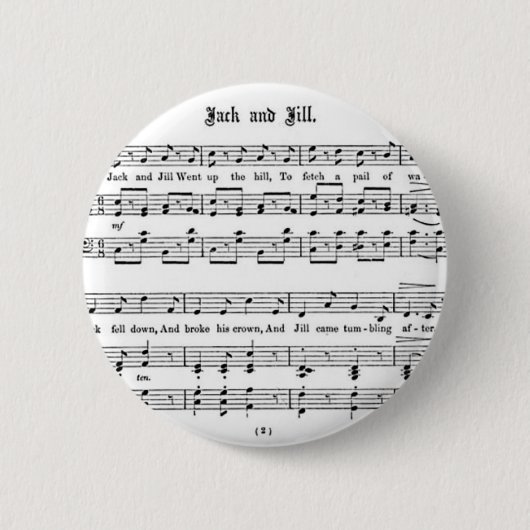 Kinderzimmer Rhyme Jack und Jill Button (Vorderseite)