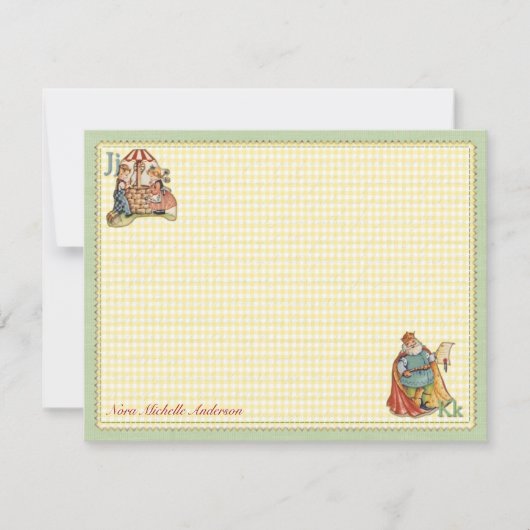 Kinderzimmer Rhyme Personalisiert Flat Mitteilungs Mitteilungskarte (Vorderseite)