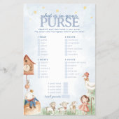 Kinderzimmer Rhyme Purse Baby Shower Game Flyer (Vorne)