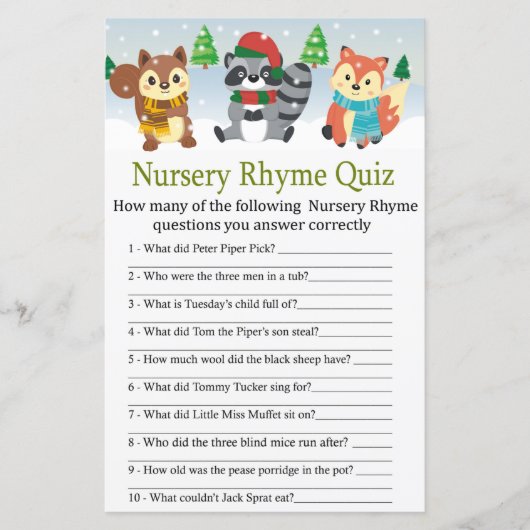 Kinderzimmer Rhyme Quiz (Vorderseite)