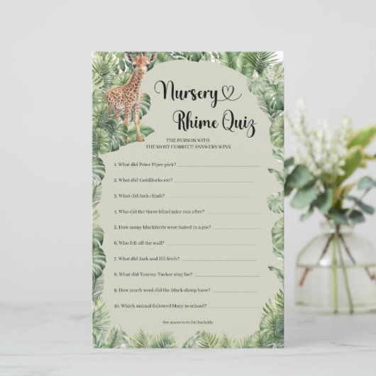 Kinderzimmer Rhyme Quiz (Stehend Vorderseite)