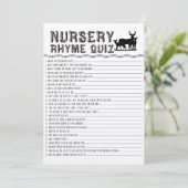 Kinderzimmer Rhyme Quiz Baby Showspiel Einladung (Stehend Vorderseite)