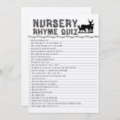 Kinderzimmer Rhyme Quiz Baby Showspiel Einladung (Vorne/Hinten)