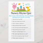 Kinderzimmer Rhyme Quiz Babydusche (Vorderseite)