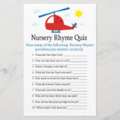 Kinderzimmer Rhyme Quiz Babydusche (Vorderseite)