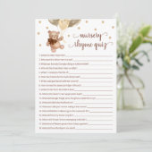 Kinderzimmer Rhyme Quiz Game Teddy Bear Card Einladung (Stehend Vorderseite)