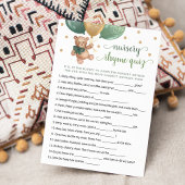 Kinderzimmer Rhyme Quiz Game Teddy Bear Card Einladung