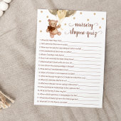 Kinderzimmer Rhyme Quiz Game Teddy Bear Card Einladung
