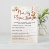 KINDERZIMMER RHYME QUIZ Kinderduschenspiel Niedlic Einladung (Stehend Vorderseite)