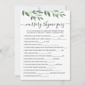 Kinderzimmer Rhyme Quiz Kinderspielkarte Einladung (Vorderseite)