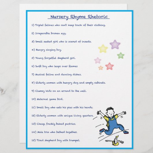 Kinderzimmer Rhyme Rhetoric Game - Boy Style (Vorne/Hinten)