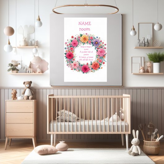 Kinderzimmer-Rhyme "Ring a Ring O Rose" personalis Poster