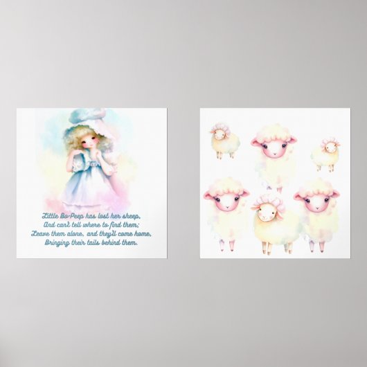 Kinderzimmer-Rhyme "Small Bop" Bilderwand Sets (Vorderseite)