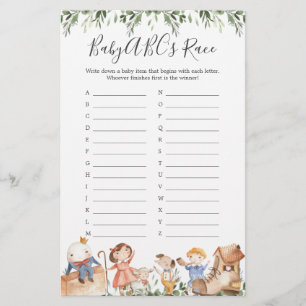 Kinderzimmer Rhymes Baby Shower ABCs Race Game