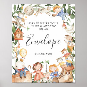 Kinderzimmer Rhymes Baby Shower Address Envelope Z Poster