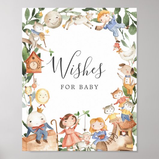 Kinderzimmer Rhymes Babydusche Wünsche für Babysig Poster (Vorne)