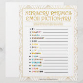 Kinderzimmer Rhymes Emoji [Goldene Linien] Briefbogen (Vorne/Hinten)