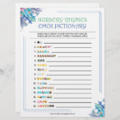 Kinderzimmer Rhymes Emoji Pictionary [Blauflorale] Briefbogen (Vorne/Hinten)