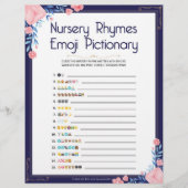 Kinderzimmer Rhymes Emoji Pictionary[Blumenrahmen] Briefbogen (Vorderseite)