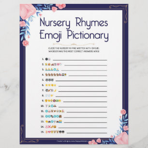 Kinderzimmer Rhymes Emoji Pictionary[Blumenrahmen] Briefbogen