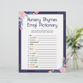 Kinderzimmer Rhymes Emoji Pictionary[Blumenrahmen] Briefbogen (Stehend Vorderseite)