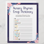 Kinderzimmer Rhymes Emoji Pictionary[Blumenrahmen] Briefbogen (Vorne/Hinten)