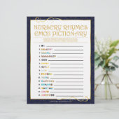 Kinderzimmer Rhymes Emoji Pictionary [Golden Blue] Briefbogen (Stehend Vorderseite)