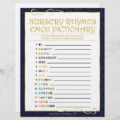 Kinderzimmer Rhymes Emoji Pictionary [Golden Blue] Briefbogen (Vorne/Hinten)