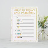 Kinderzimmer Rhymes Emoji Pictionary [Goldene Glit Briefbogen (Stehend Vorderseite)