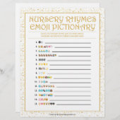 Kinderzimmer Rhymes Emoji Pictionary [Goldene Glit Briefbogen (Vorne/Hinten)