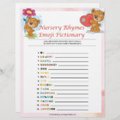 Kinderzimmer Rhymes Emoji Pictionary [Teddy Bears] Briefbogen (Vorne/Hinten)