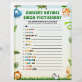 Kinderzimmer Rhymes Emoji Pictionary [Tierthema] Briefbogen (Vorne/Hinten)