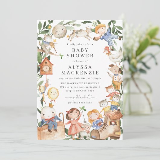 Kinderzimmer Rhymes Kinderdusche Einladung (Stehend Vorderseite)