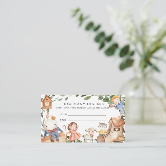 Kinderzimmer Rhymes Kinderdusche schätzt wie viele Begleitkarte (Stehend Vorderseite)