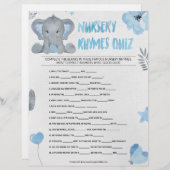 Kinderzimmer Rhymes Quiz [Baby Elephant [blau] Briefbogen (Vorne/Hinten)