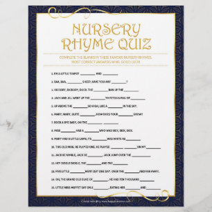 Kinderzimmer Rhymes Quiz [Golden Blue] Briefbogen