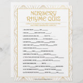 Kinderzimmer Rhymes Quiz [Goldene Linien] Briefbogen (Vorne/Hinten)