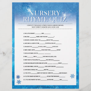 Kinderzimmer Rhymes Quiz [Snowy Blue] Briefbogen