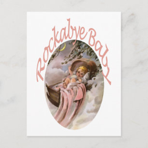 Kinderzimmer Rhymes Rockabye   Baby Watercolor Postkarte