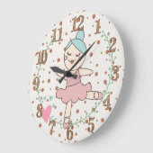 Kinderzimmer Room Dancing Ballerina Große Wanduhr (Winkel)