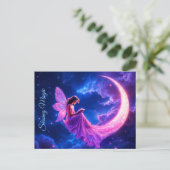Kinderzimmer Rosa Fee Fantasie Glitzer Neonmoon Postkarte (Stehend Vorderseite)