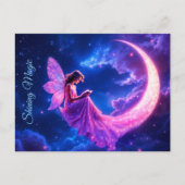 Kinderzimmer Rosa Fee Fantasie Glitzer Neonmoon Postkarte (Vorderseite)
