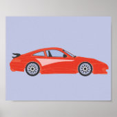 Kinderzimmer Roter Cartoon-Illustrationsdruck Poster (Vorne)