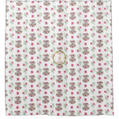 Kinderzimmer-Saal für Blumenmuster-SLOTH Monogram- Duschvorhang (Vorderseite)