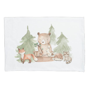 Kinderzimmer Schlafzimmer mit Aquarell Woodland Fo Kissenbezug