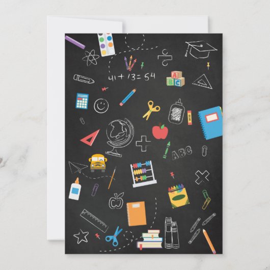 Kinderzimmer School Abschluss - Feier Einladung (Rückseite)